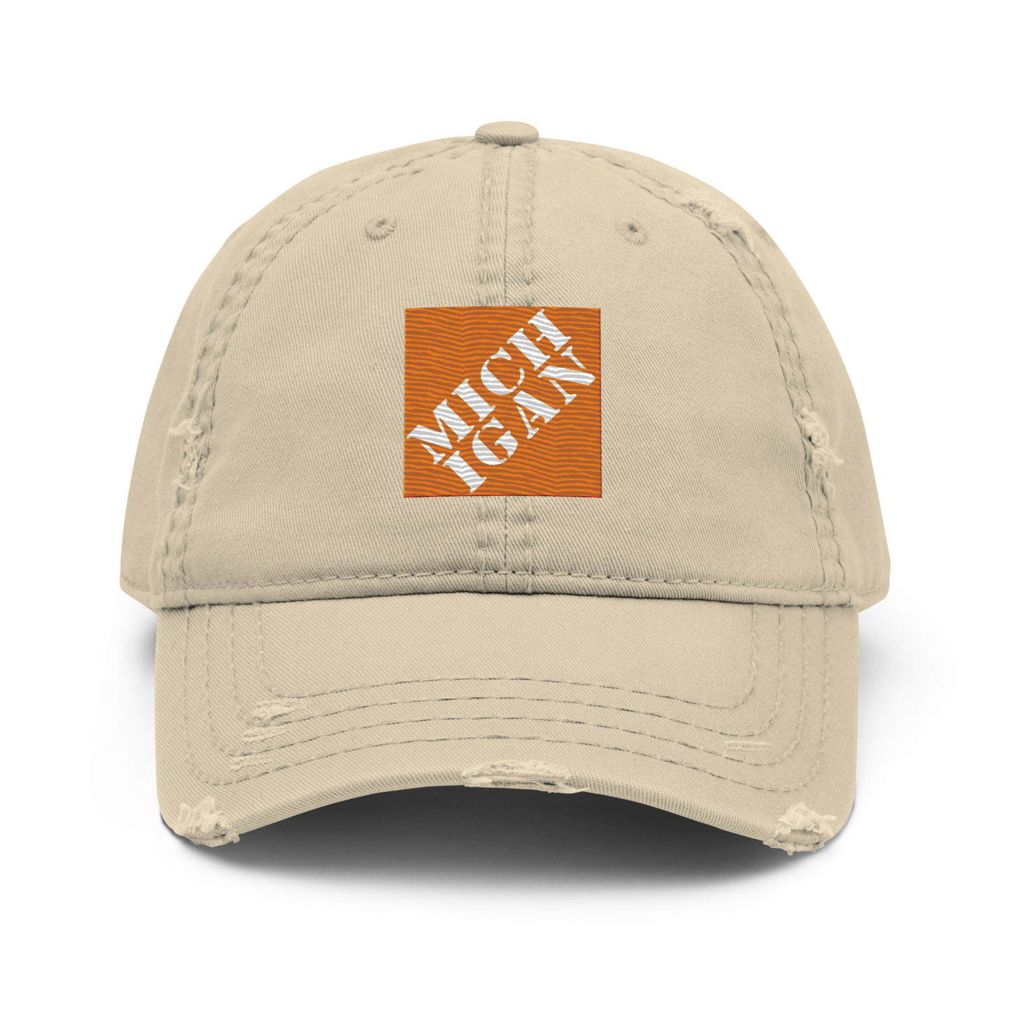 'Michigan' Distressed Dad Hat | Construction Retail Parody