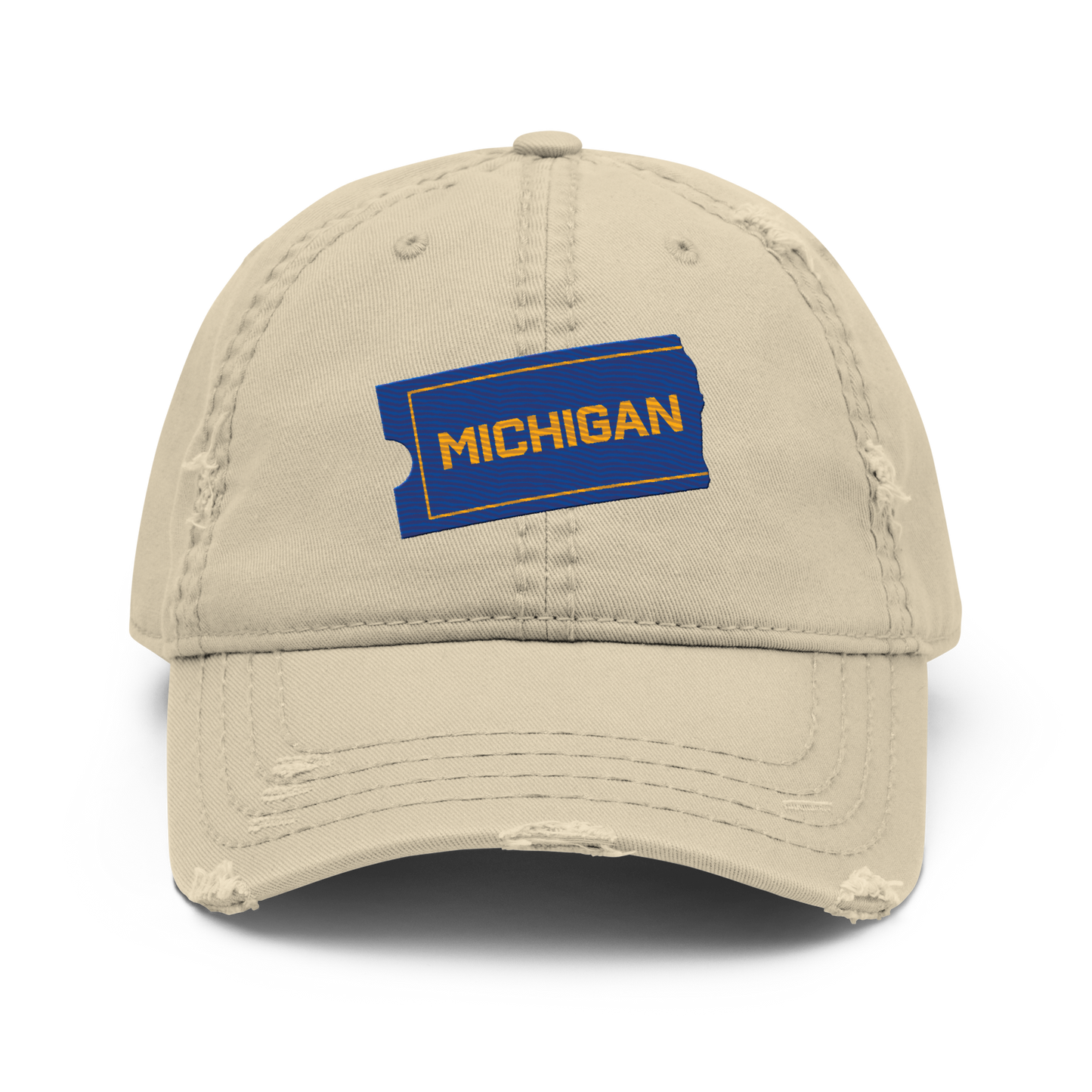 'Michigan' Distressed Dad Hat | Video Rental Parody