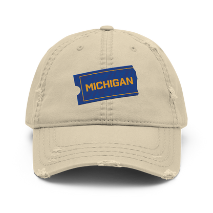 'Michigan' Distressed Dad Hat | Video Rental Parody