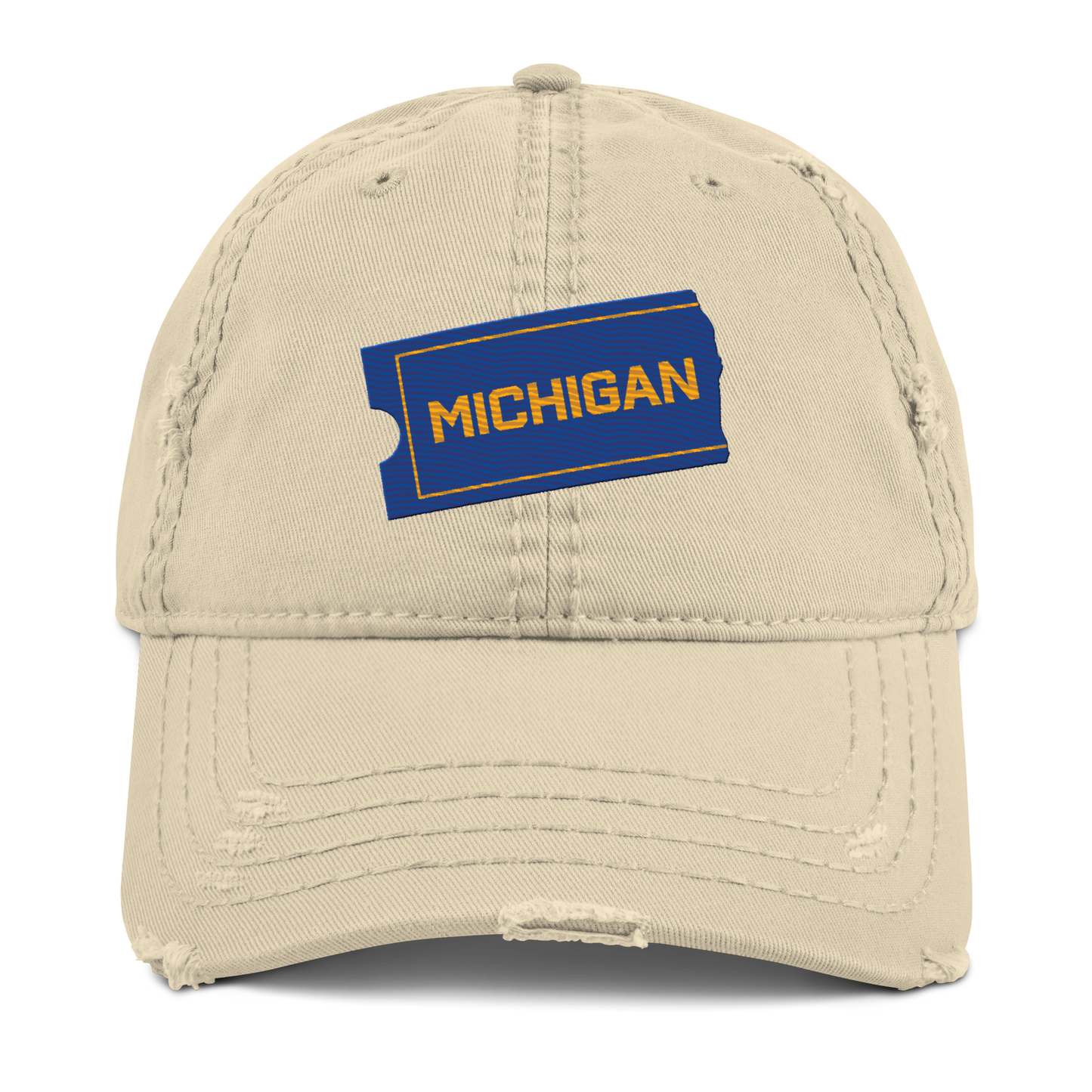 'Michigan' Distressed Dad Hat | Video Rental Parody