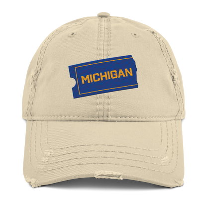 'Michigan' Distressed Dad Hat | Video Rental Parody