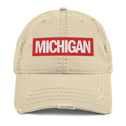 'Michigan' Distressed Dad Hat | Superhero Factory Parody