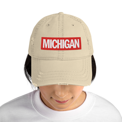 'Michigan' Distressed Dad Hat | Superhero Factory Parody