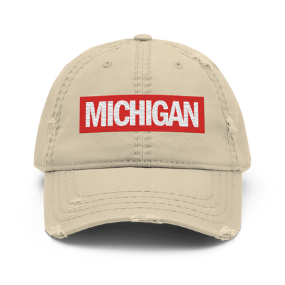 'Michigan' Distressed Dad Hat | Superhero Factory Parody