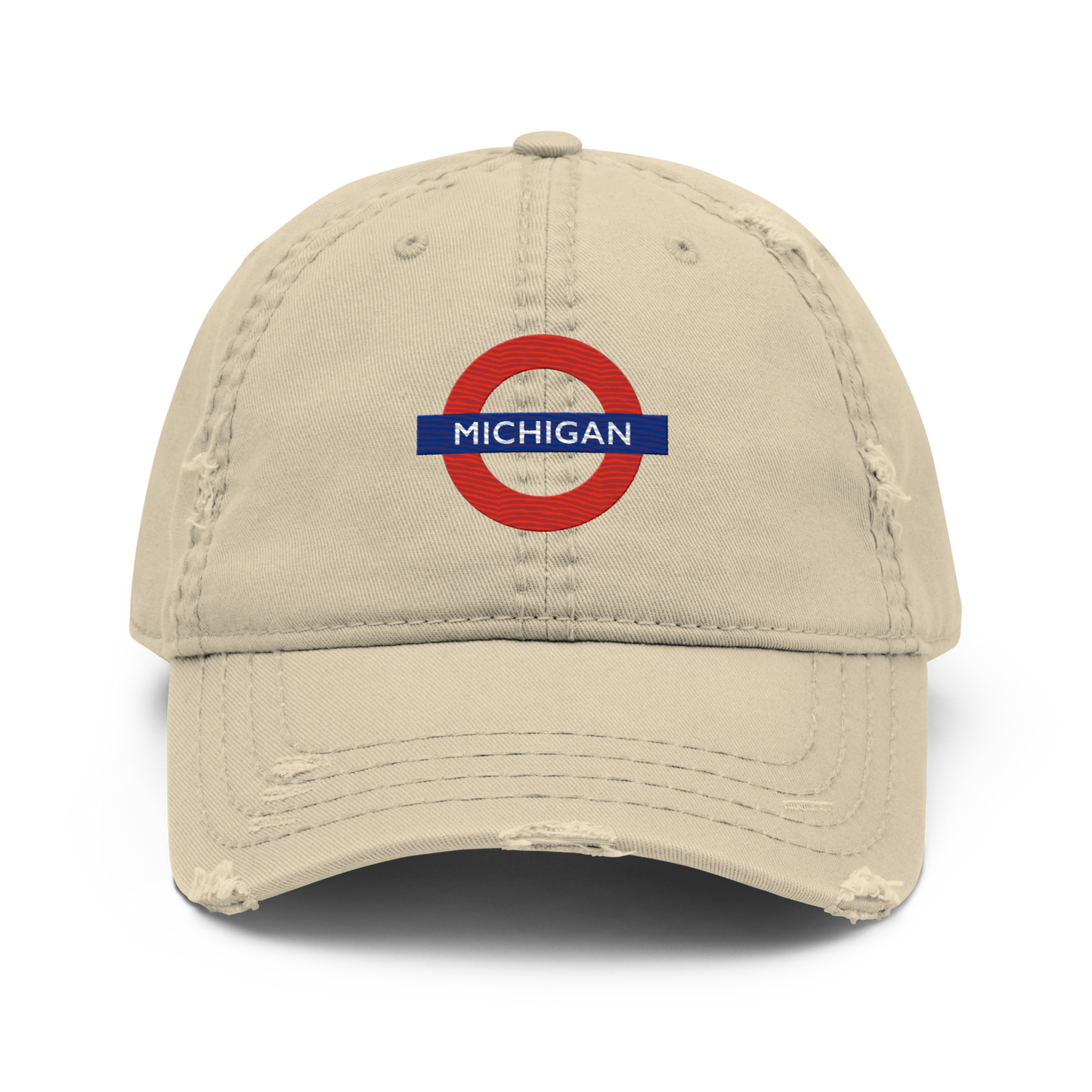 'Michigan' Distressed Dad Hat | London Tube Parody