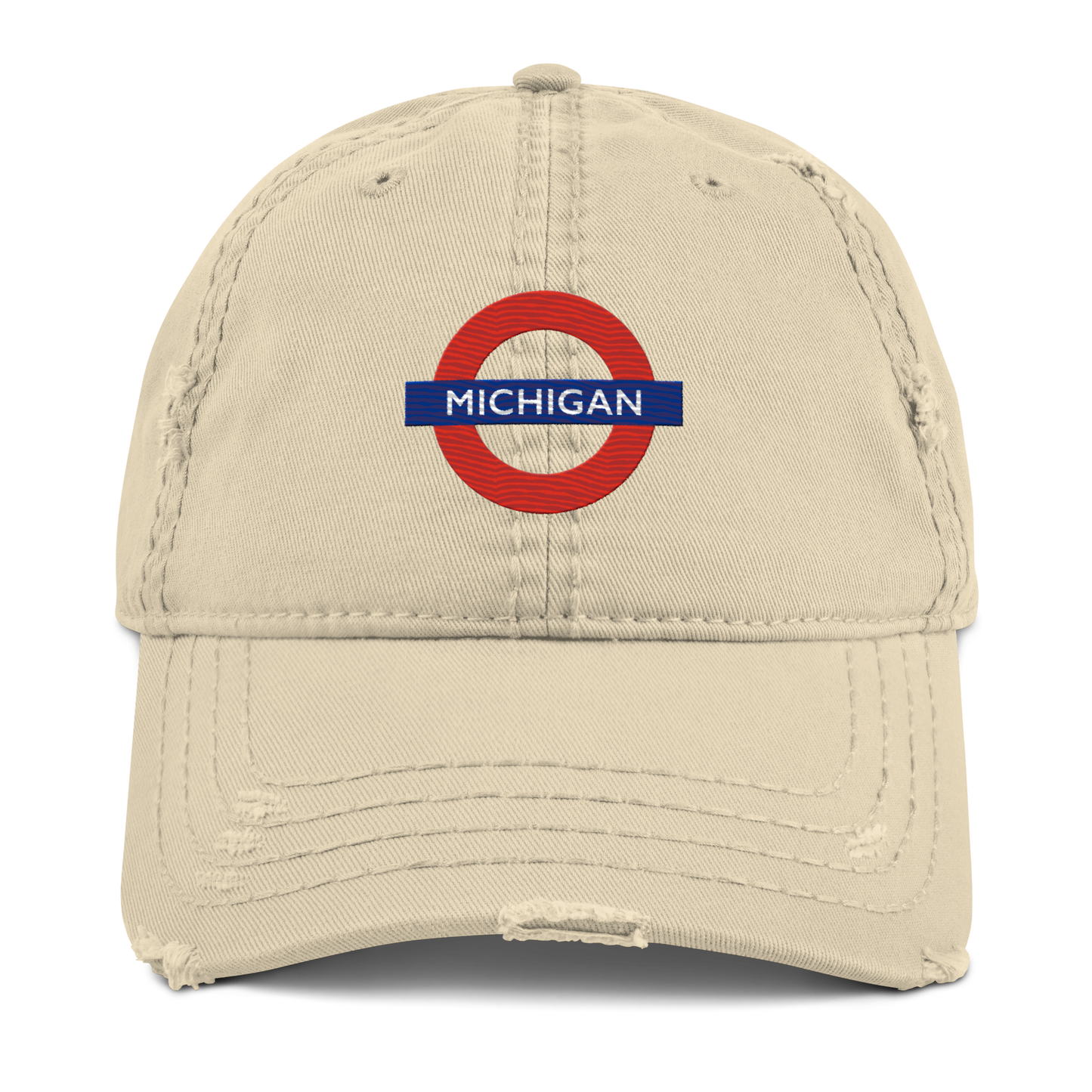 'Michigan' Distressed Dad Hat | London Tube Parody