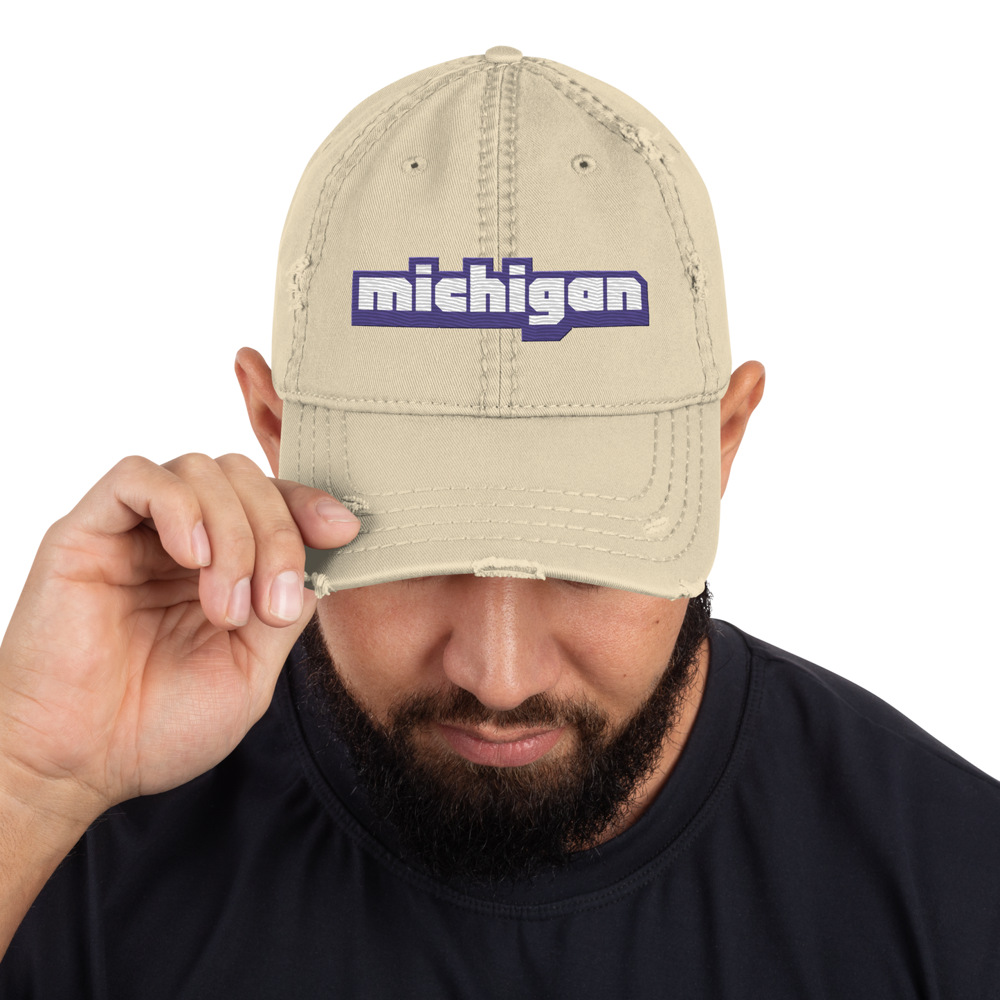 'Michigan' Distressed Dad Hat | Livestreaming Parody