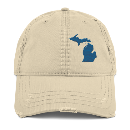 Michigan Distressed Dad Hat | Blueberry Outline