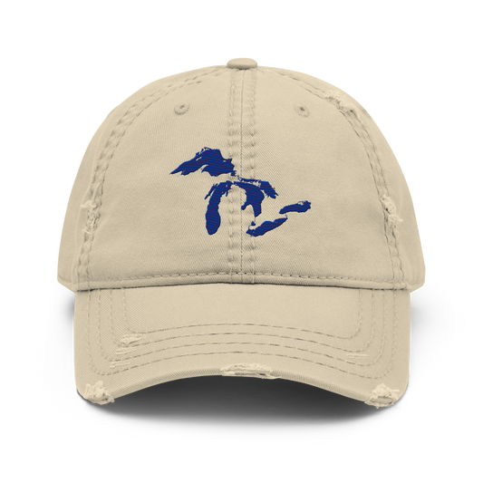 Great Lakes Distressed Dad Hat | Bourbon Blue