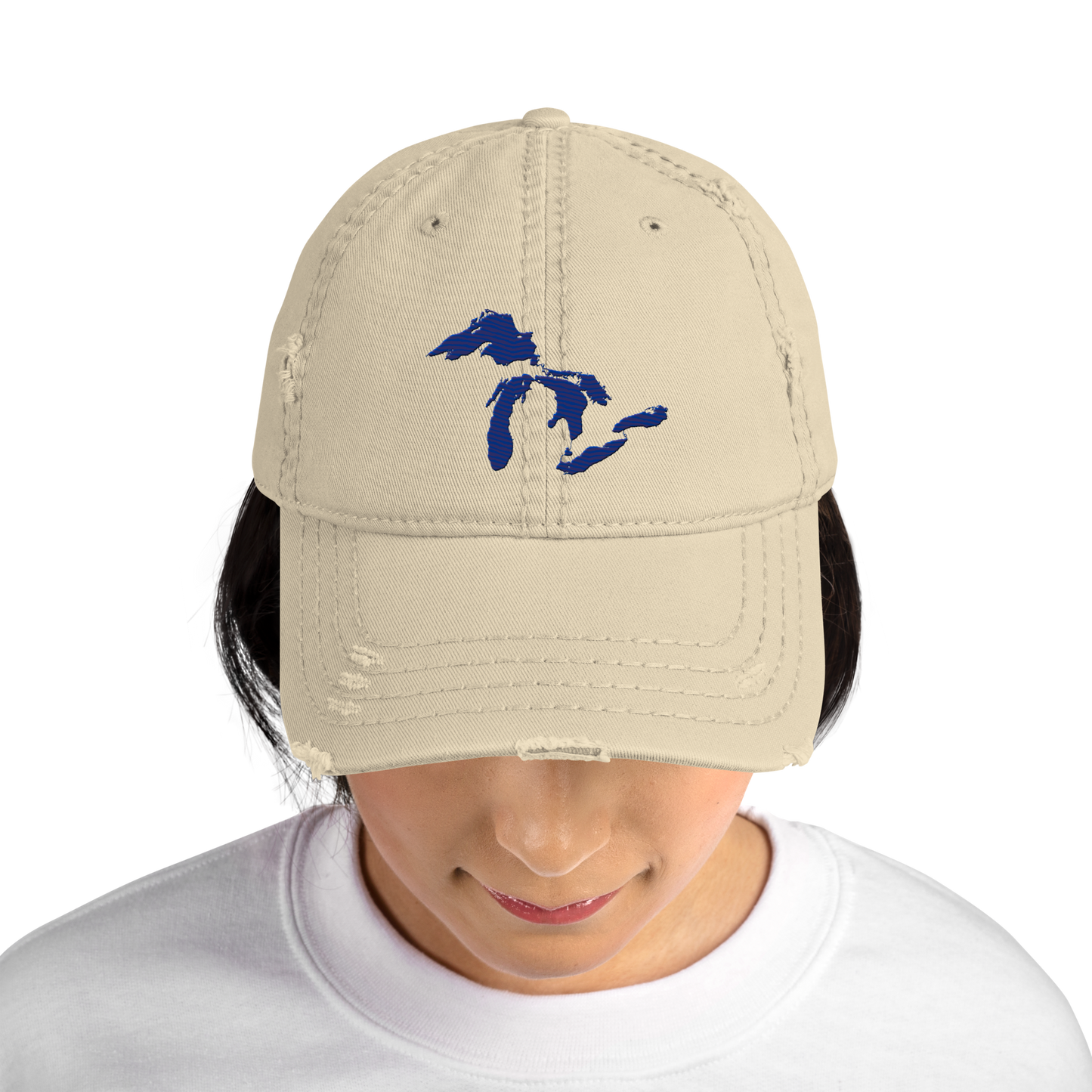 Great Lakes Distressed Dad Hat | Bourbon Blue