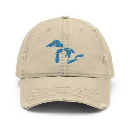 Great Lakes Distressed Dad Hat | Traverse Blue