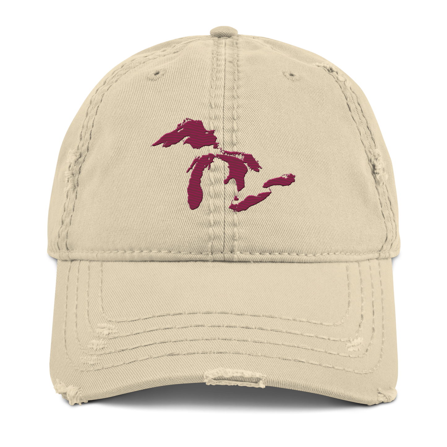 Great Lakes Distressed Dad Hat | Ruby Red