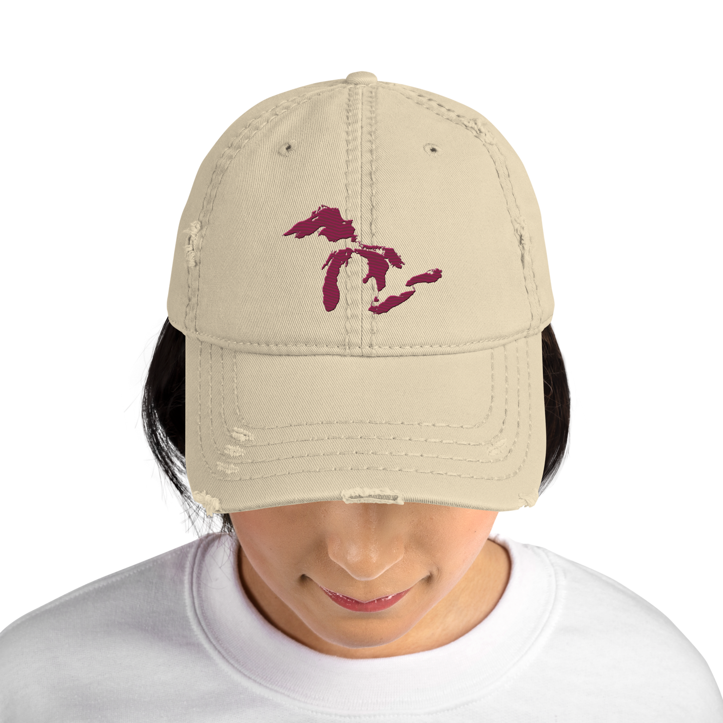 Great Lakes Distressed Dad Hat | Ruby Red