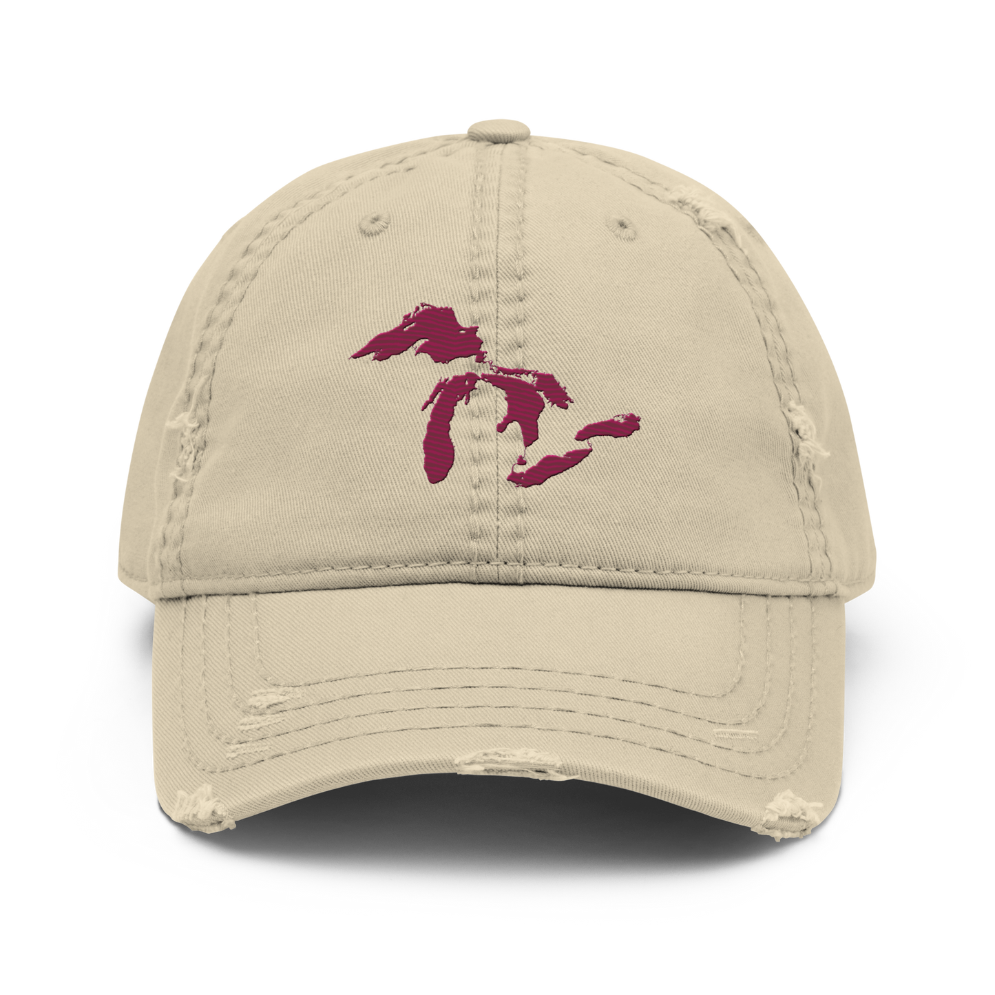 Great Lakes Distressed Dad Hat | Ruby Red