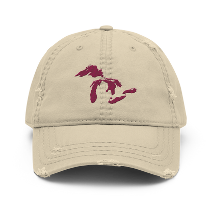 Great Lakes Distressed Dad Hat | Ruby Red