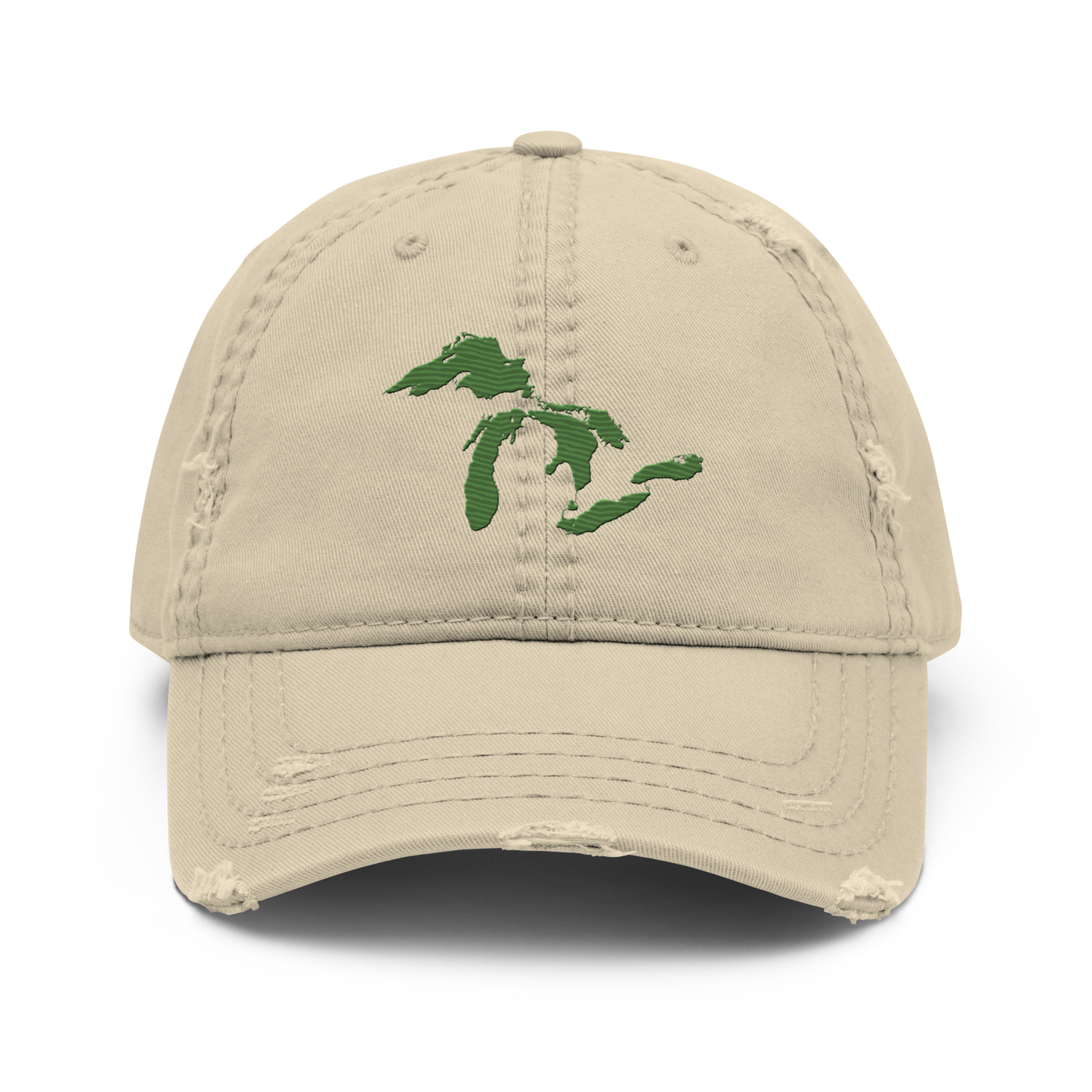 Great Lakes Distressed Dad Hat | Pine Green