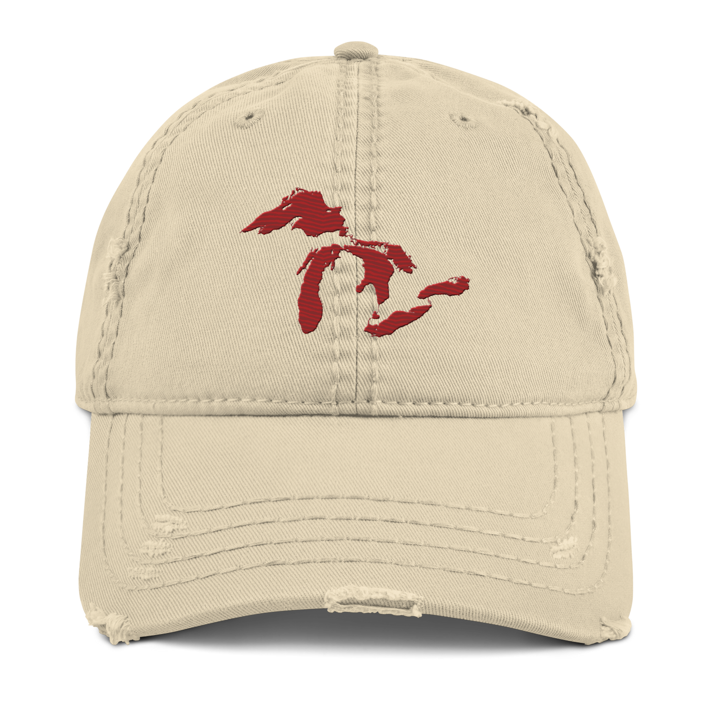 Great Lakes Distressed Dad Hat | Thimbleberry Red