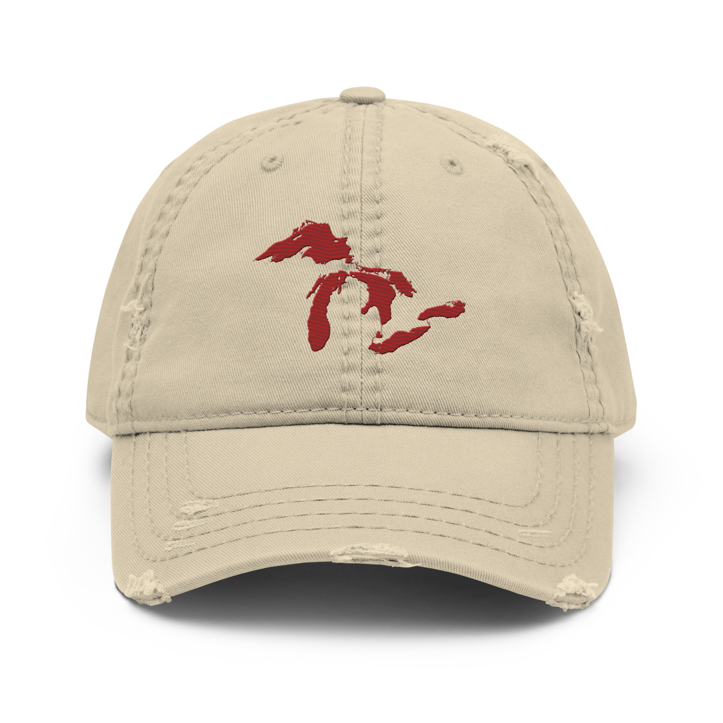 Great Lakes Distressed Dad Hat | Thimbleberry Red