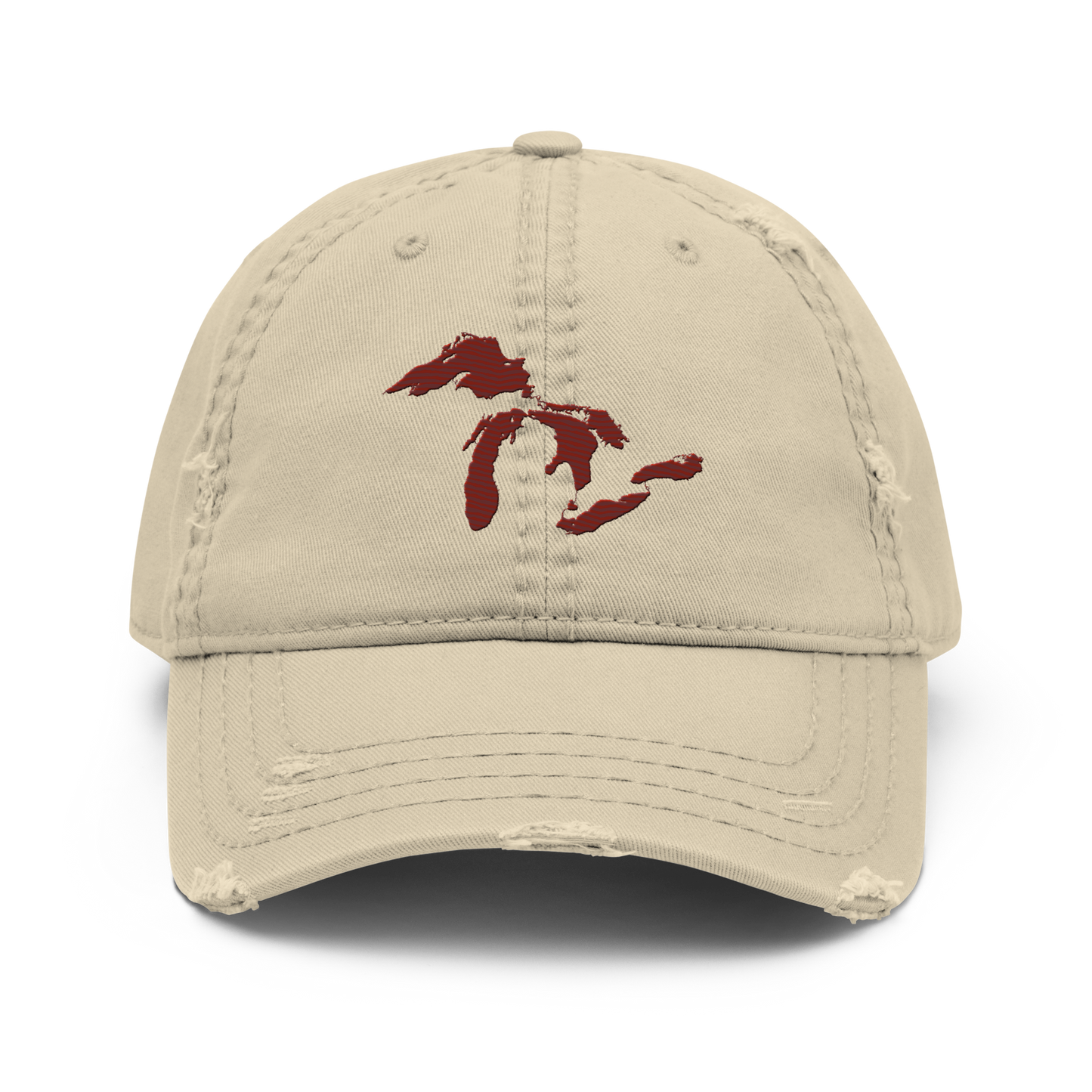 Great Lakes Distressed Dad Hat | Cherryland Red