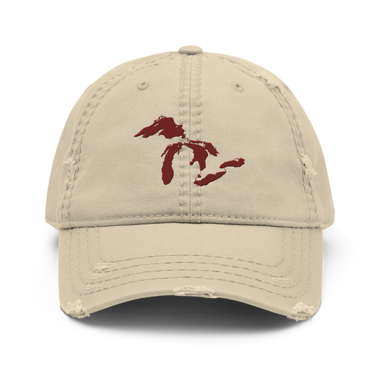 Great Lakes Distressed Dad Hat | Cherryland Red
