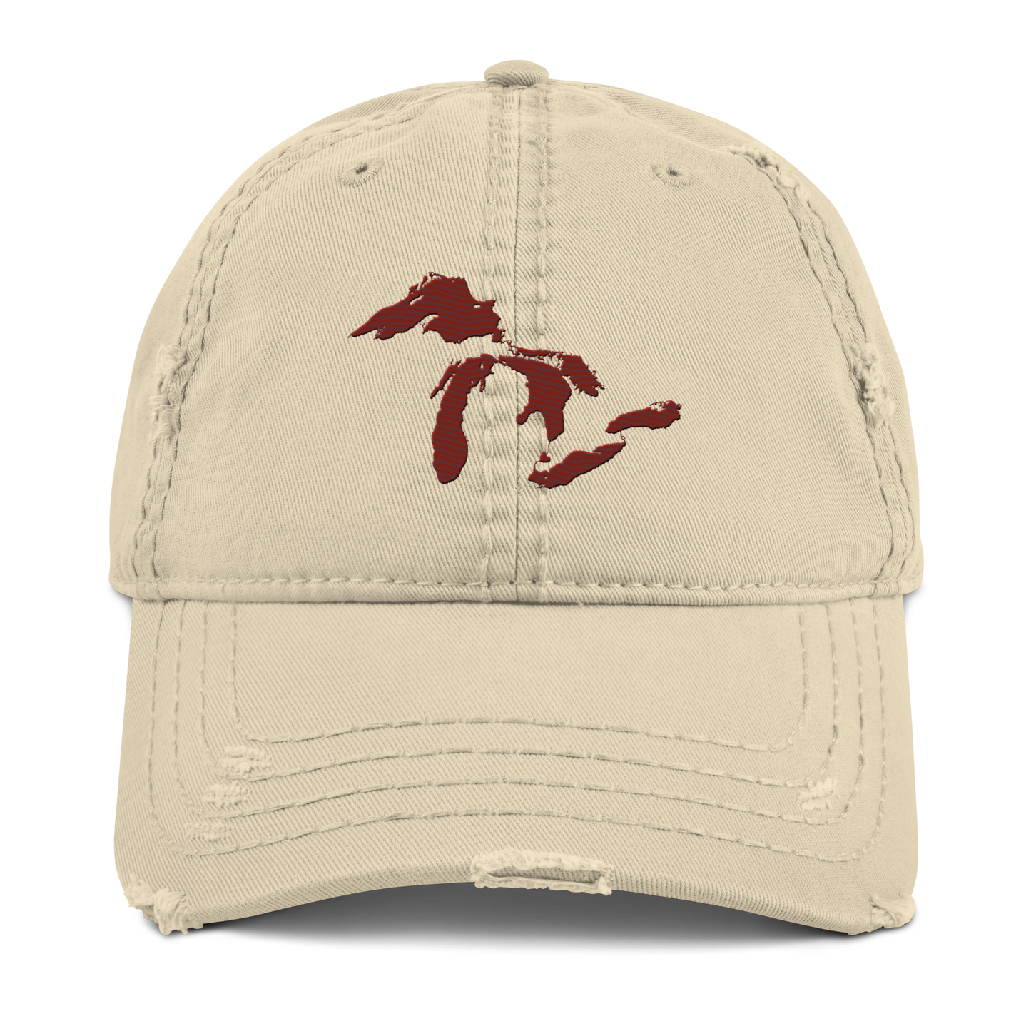 Great Lakes Distressed Dad Hat | Cherryland Red