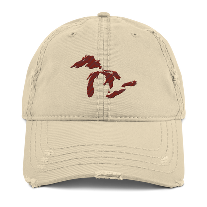 Great Lakes Distressed Dad Hat | Cherryland Red