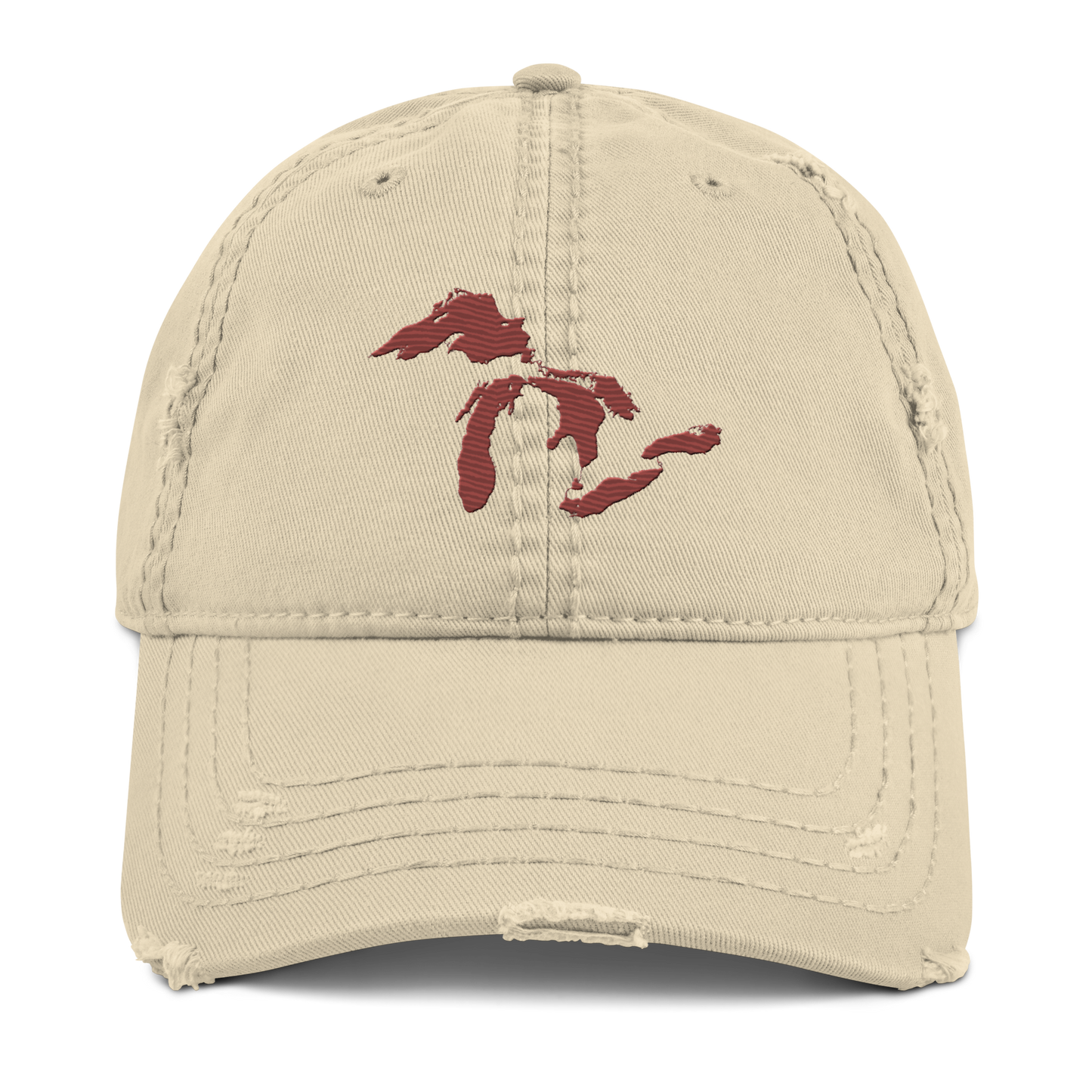 Great Lakes Distressed Dad Hat | Ore Dock Red