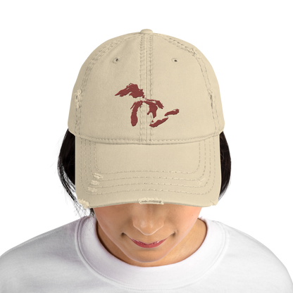 Great Lakes Distressed Dad Hat | Ore Dock Red