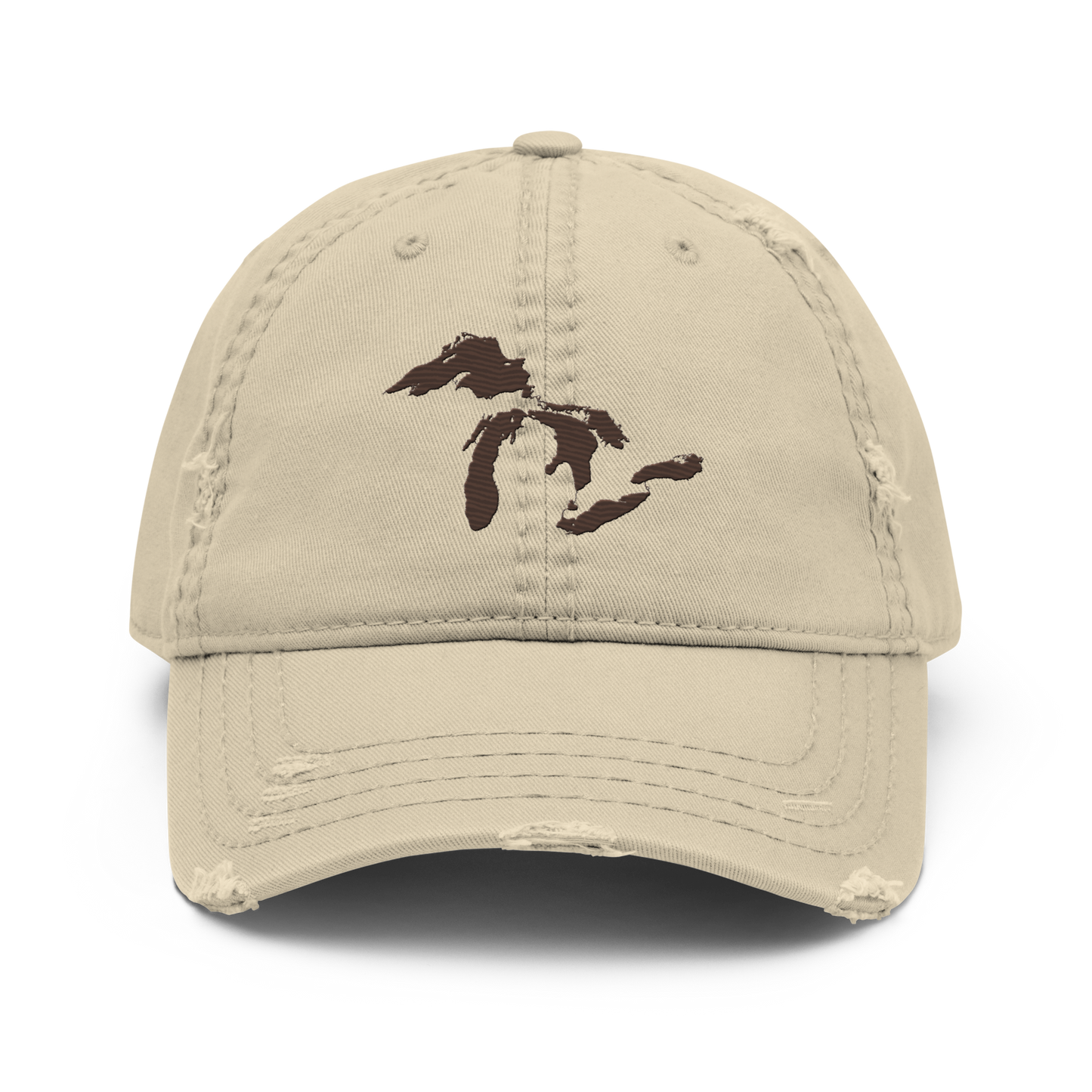 Great Lakes Distressed Dad Hat | Hickory Brown