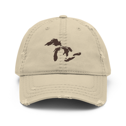 Great Lakes Distressed Dad Hat | Hickory Brown