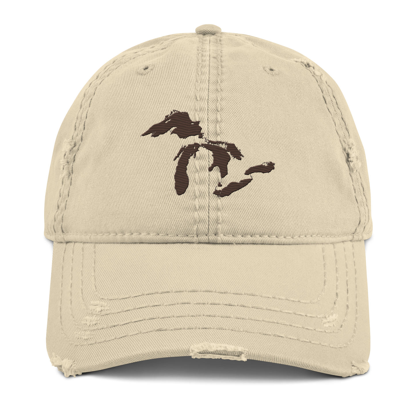 Great Lakes Distressed Dad Hat | Hickory Brown