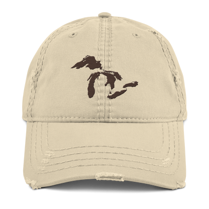 Great Lakes Distressed Dad Hat | Hickory Brown