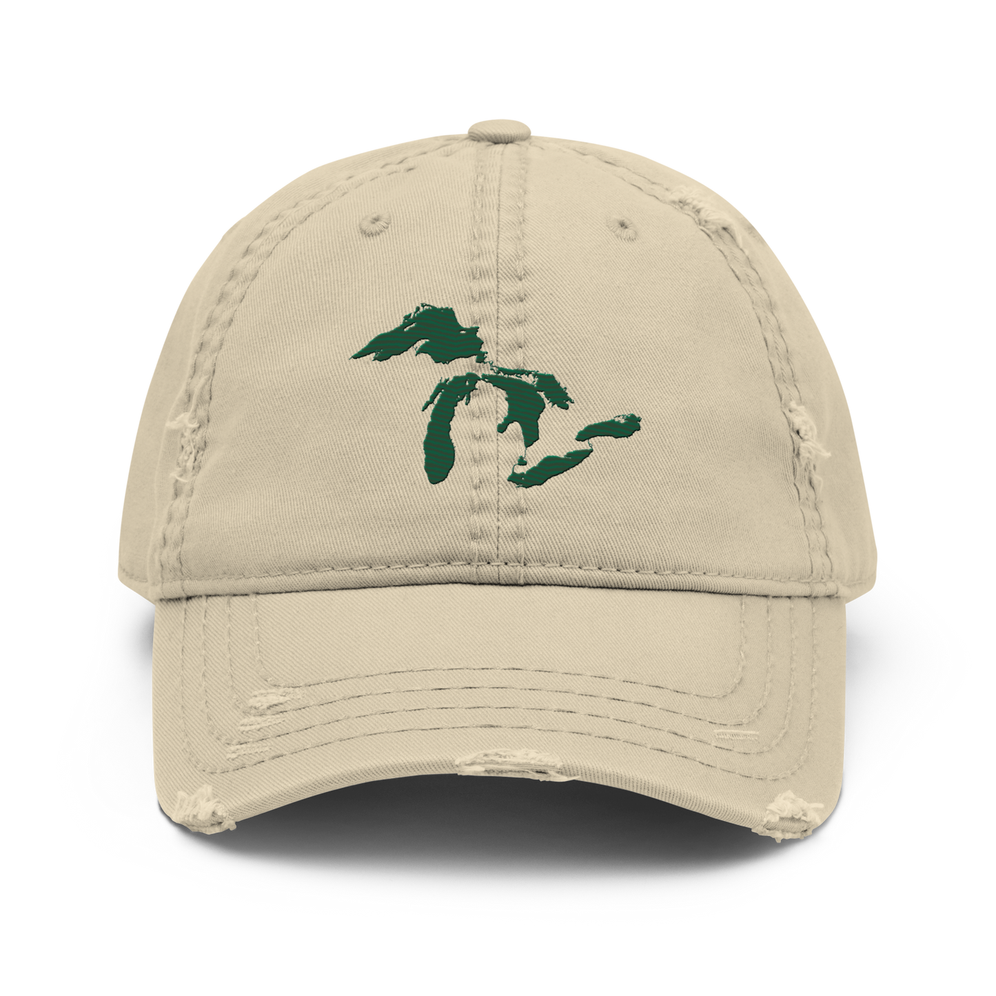 Great Lakes Distressed Dad Hat | Superior Green