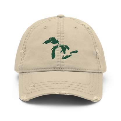 Great Lakes Distressed Dad Hat | Superior Green