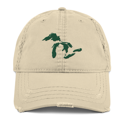 Great Lakes Distressed Dad Hat | Superior Green