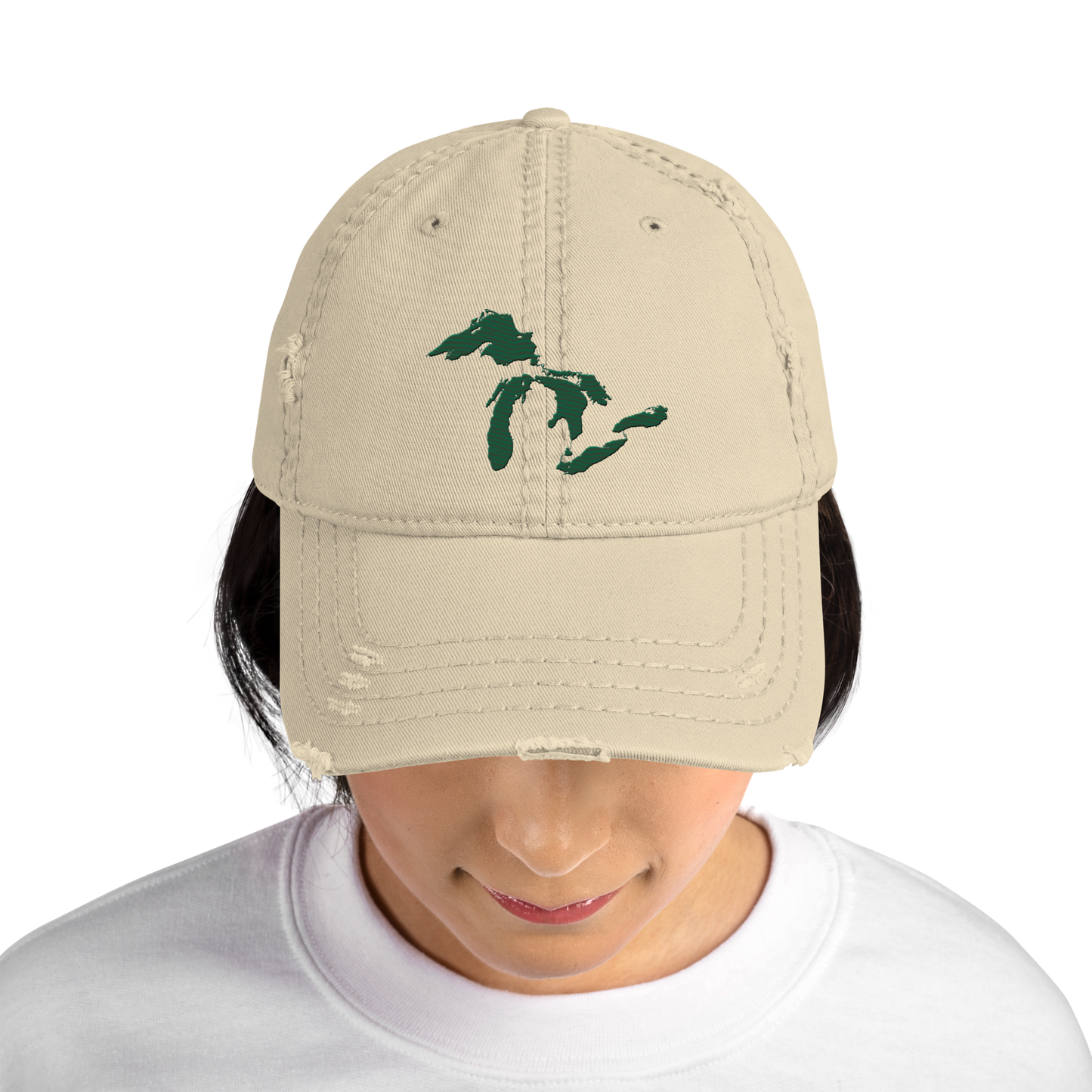 Great Lakes Distressed Dad Hat | Superior Green