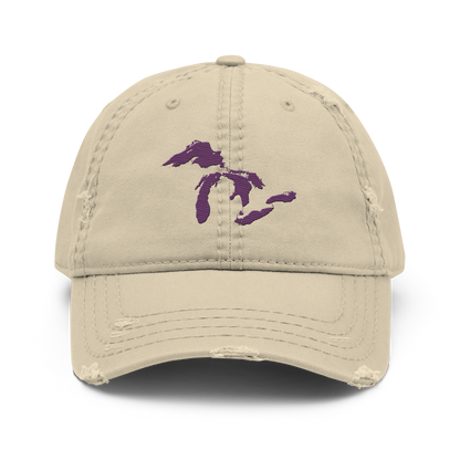 Great Lakes Distressed Dad Hat | Plum