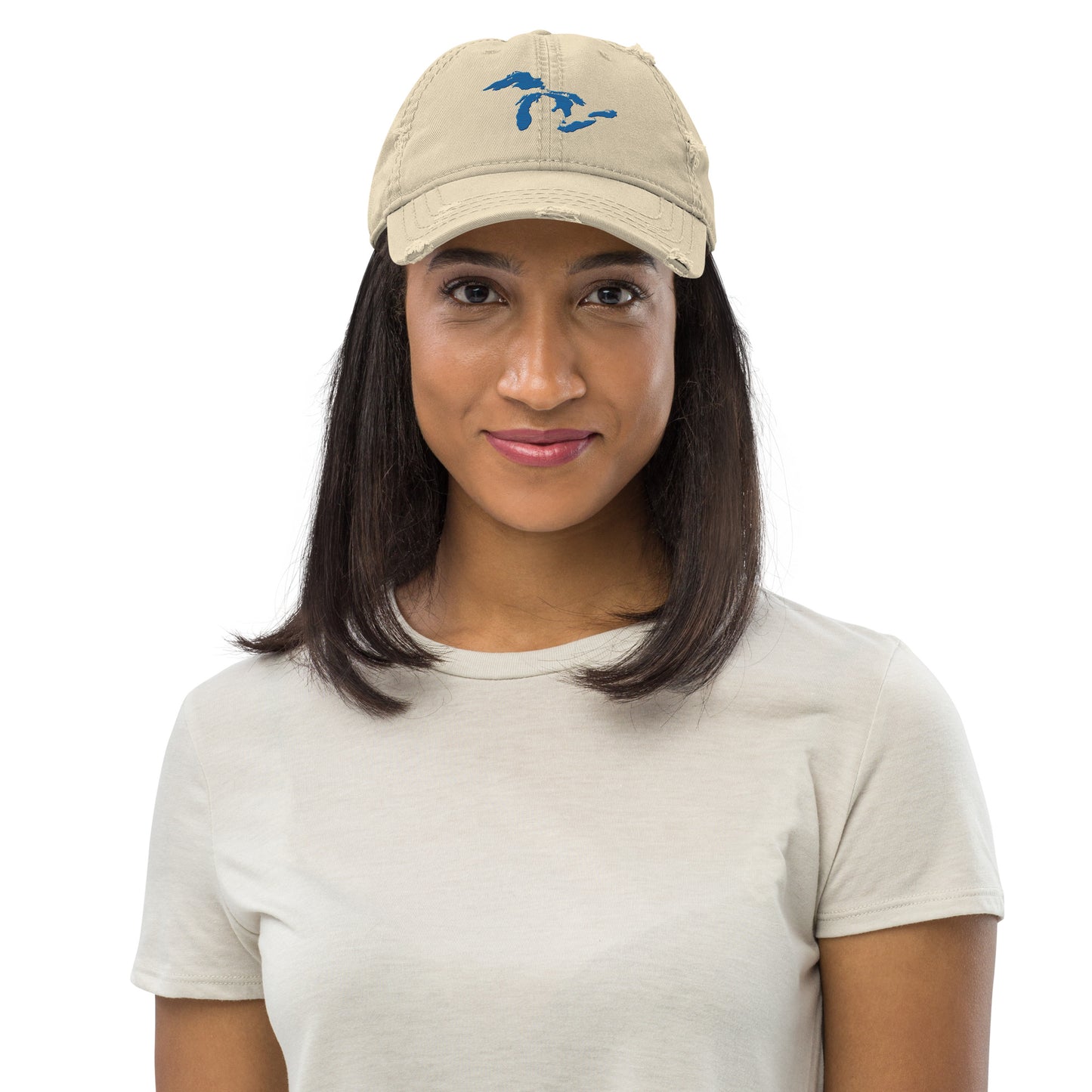 Great Lakes Distressed Dad Hat | Azure