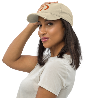 Detroit 'Old French D' Distressed Dad Hat | Orange Embroidery