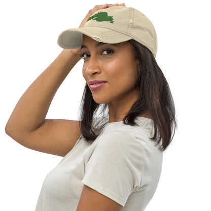 Lake Superior Distressed Dad Hat | Pine Green