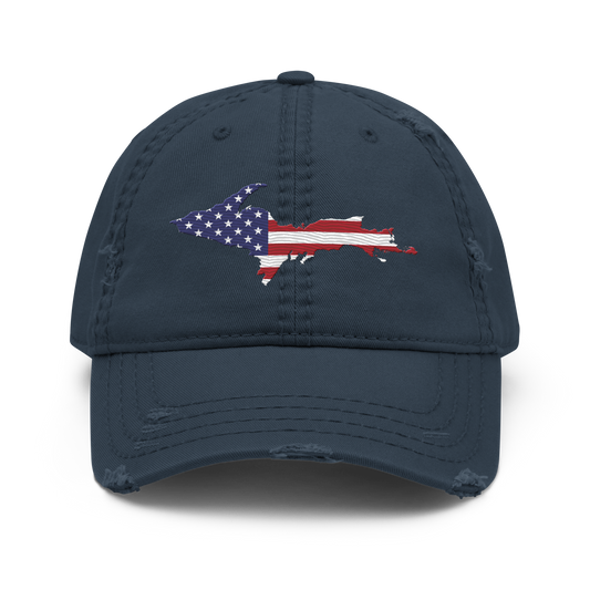 Michigan Upper Peninsula Distressed Dad Hat (Patriot Edition)