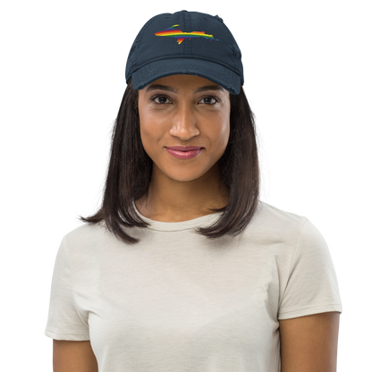 Michigan Upper Peninsula Distressed Dad Hat (Pride Edition)