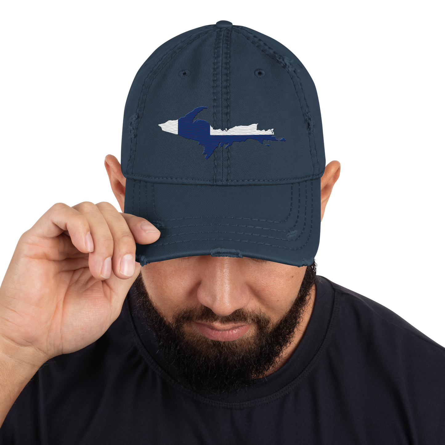 Michigan Upper Peninsula Distressed Dad Hat (FInnish Edition)