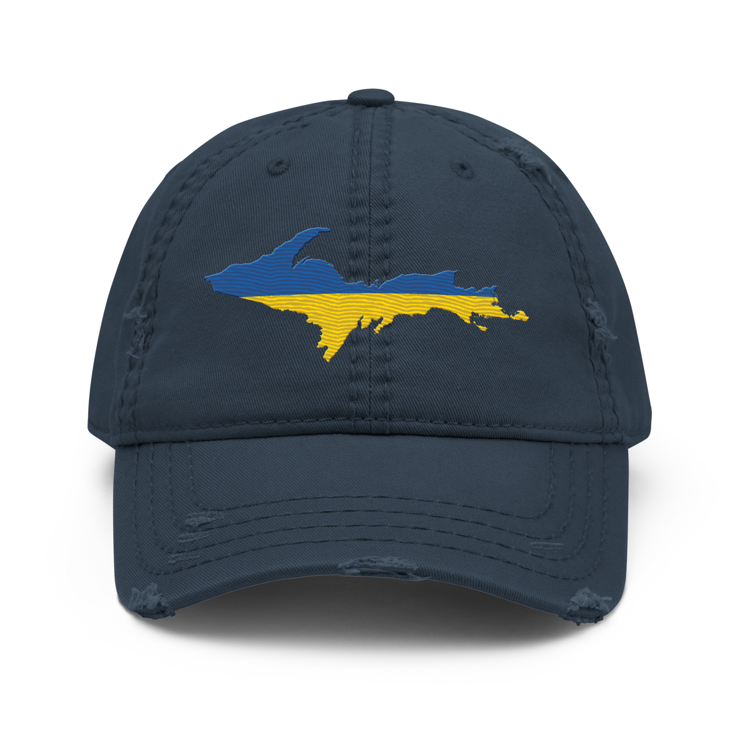 Michigan Upper Peninsula Distressed Dad Hat (Ukraine Edition)