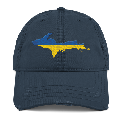 Michigan Upper Peninsula Distressed Dad Hat (Ukraine Edition)