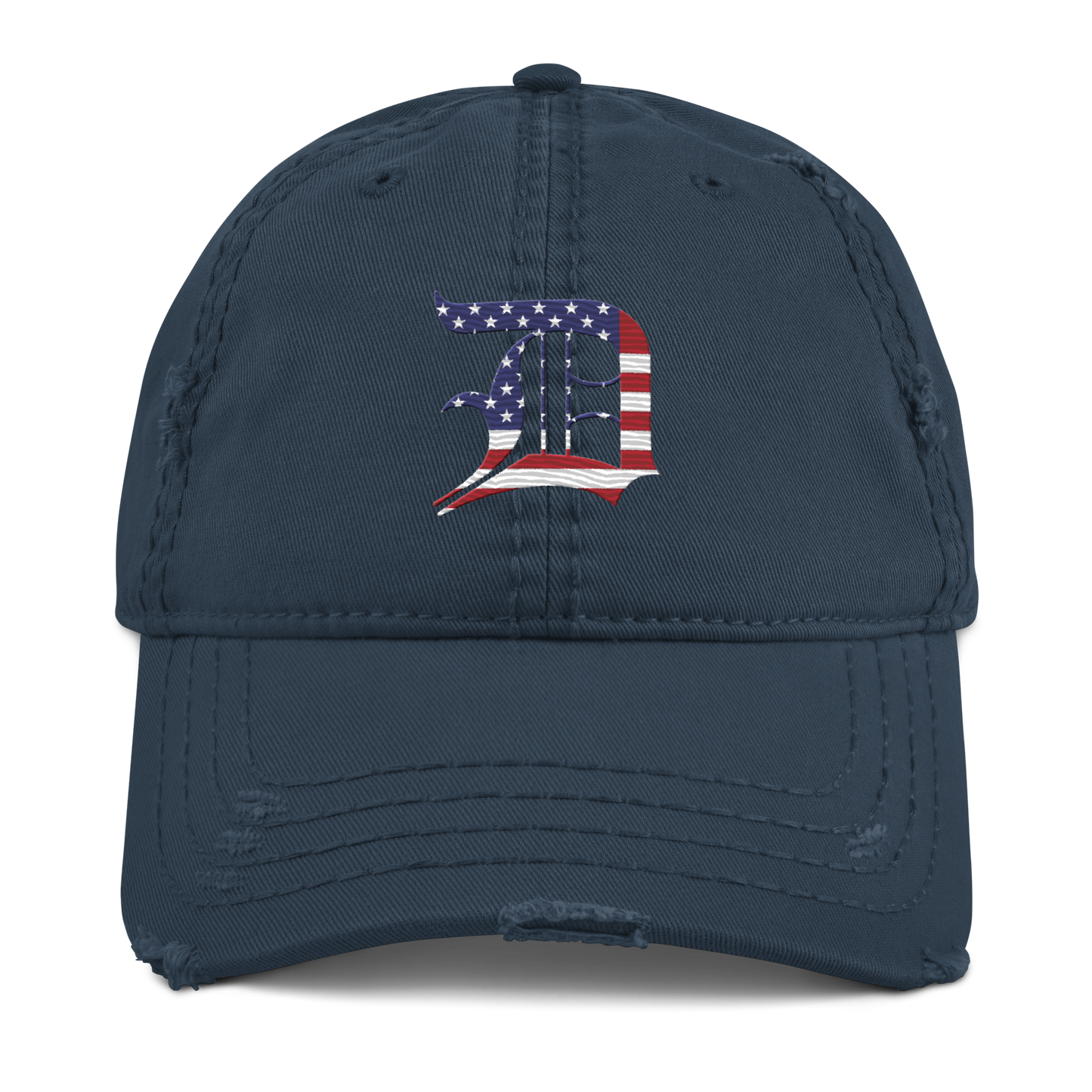 Detroit 'Old English D' Distressed Dad Hat (Patriotic Edition)