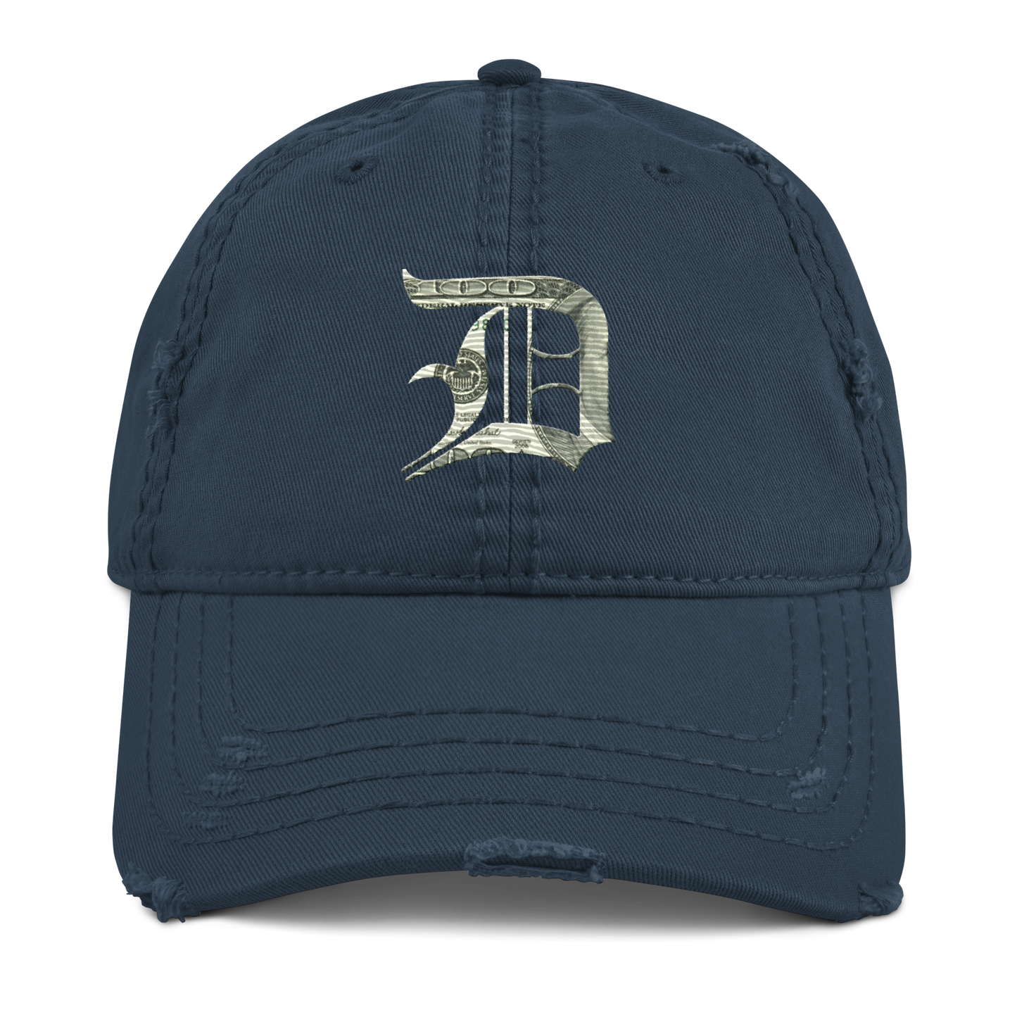 Detroit 'Old English D' Distressed Dad Hat (Benjamins Edition)