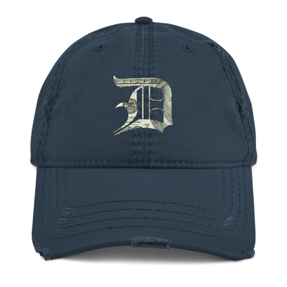 Detroit 'Old English D' Distressed Dad Hat (Benjamins Edition)