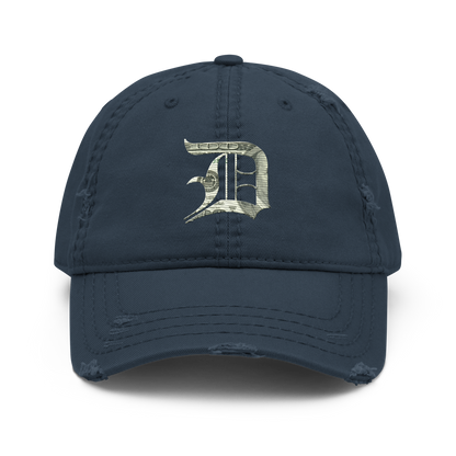 Detroit 'Old English D' Distressed Dad Hat (Benjamins Edition)