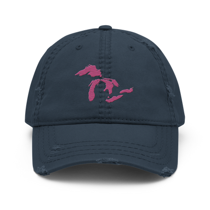 Great Lakes Distressed Dad Hat (Apple Blossom Pink)